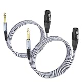 JOLGOO XLR Female to 1/4 Inch 6.35mm TRS Plug Balanced Interconnect Cable, XLR to Quarter inch Cable, 2 Meters 2 Pack, for Microphone,Mixer,Guitar,AMP,Speakers