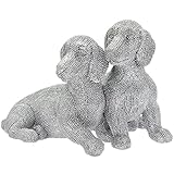 Lesser & Pavey Twin Dachshund Silver Glitter British Designed Ornament | Home Decor Animal Ornaments For All Homes or Offices | Decorative Home Accessories For All Types of Homes