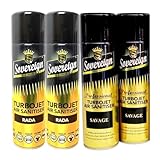 CD Sovereign Aerosols 4-Pack Turbojet Air Sanitiser Spray – 2× RADA & 2× Savage – 500 ml Designer Fragrance Air Freshener Odour Neutraliser for Car, Home & Office
