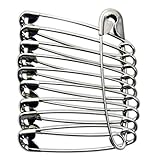 eRadius 10 x Extra Large Safety Pins Kraft Craft Pins Size 4 / 55mm 10Pcs Silver