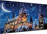 YALKIN DIY Diamond Painting Kits for Adults, 5D Magical Castle Large Diamond Art with Round Drills Full Drill Gem Big Painting Set for Home Wall and Gifts 16 x 28 inch (40x70CM)