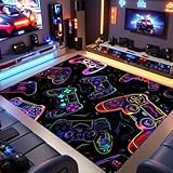PERFECT LASER Gaming Area Rugs, Gaming Rug Room Decor for Game Players, Video Game Rug for Game Enthusiasts for Bedroom Living Room Playroom, Game Player Living Room Mat(47" x 31")