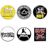 BDSHUNBF 6pc Enamel & Pin Badges - Rock Music Designs, Backpack & Jewelry Accessories