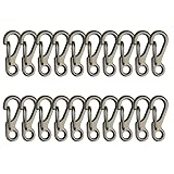 Temlum 2.5 cm Tiny Carabiner Clip, Aluminum Keyring Clips Snap Hook Small Carabiner Clips for Keys, Backpack, Fishing, Camping, Outdoor (Grey 20p)