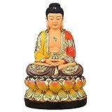 Fashion158 Buddha figure HOME family efficacious Protection Talisman Asia Ornamental gilding Sakyamuni Buddha Statue