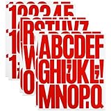 3 Inch Sticky Letter Number Stickers, 6 Sheets Stick On Vinyl Large Alphabet Sticker for Scrapbook, DIY & Craft - Red