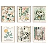 Habseligkeit Sage Green Master Wall Art Prints, Matisse Wall Art Exhibition Posters, Vintage Art Art Prints, Retro Room Decor for Aesthetic Bedroom(8x10inch, Unframed)