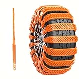 BINNXC Car Winter Anti Skid Snow Chains for Mercedes Benz SLK, Anti-skid Emergency Snow Tyre Chains, Winter Security Chains, Car Accessories,A-Yellow 10Pcs(Two tires)