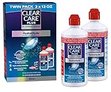 Clear Care Plus Cleaning and Disinfecting Solution with Lens Case, Twin Pack, 12-Ounces Each
