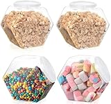 AESZITTEW Sweet Jars,4Pcs 850Ml Plastic Jars with Lids, Reusable Clear Cookie Jar Wide Mouth Storage Container for Candy Buffet