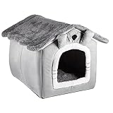 Holdfiturn Pet House - 40*38*35CM Portable Dog & Cat Kennel with Removable Cushion, Warm & Comfortable Folding Cube House