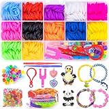 Tuilful 1200+ Loom Band Starter Kit – 12 Vibrant Colors Rubber Loom Bands with Charms, Hooks, S-Clips, and Storage Box, DIY Bracelet Making Set for Kids Arts & Crafts – Fun Gift for Girls & Boys