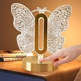 Butterfly Table Lamp,3 Colors Stepless Dimmable Table Lamp,Touch Control Night Light,USB Rechargeable Beside Lamp, Cute Atmosphere LED Lamp for Bedroom Nursery Living Room Home Decor