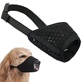 Dog Muzzle Soft Mesh Muzzle - Adjustable Breathable Dog Muzzle, Dog Mask, Mouth Cover for Anti-Biting Anti-Barking, Allows Panting Drinking (Black, Size L)