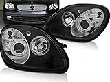 Headlights compatible with Mercedes-Benz R170 Slk 1996 1997 1998 1999 2000 2001 2002 2003 2004 GV-1363 Front Lights Car Lamps Headlamp Headlamps Driver And Passenger Set Headlight Angel Eyes Black