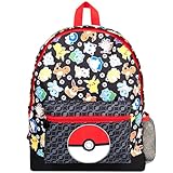 Pokémon School Backpack for Boys & Girls 2 Compartment Travel Rucksack for Kids Adjustable Shoulder straps and Mesh Pocket