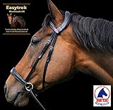 Easytrek Bitless Bridle Anatomical, soft premium leather with grip reins Black or Brown (Medium Cob, Black)