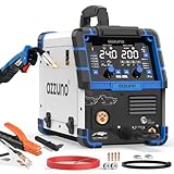 AZZUNO 200A MIG Welder 110V/220V, 8 in 1 Welder Machine Aluminum MIG/Gas MAG/Gasless Flux Core MIG/Gas MIG/Spot MIG/Spool Gun Compatible/Lift TIG/Stick Welding, Multi process Welding Machine