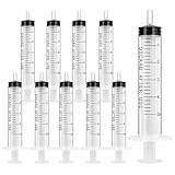 OFFCUP Plastic Syringes, 10pcs No Needle Syringe, 5ml Liquid Measuring Syringe with Luer Slip Tip for Refilling and Measuring Liquids, Scientific Labs Experiment, Feeding Pets (No Needle)