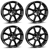 4x Borbet rims alloy rims LV4 5.5x14 ET35 4x98 black glossy compatible with Fiat 500 Doblo Fiorino Marea Palio Panda Seicento Strada