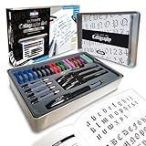 Zieler Ultimate Calligraphy Pen Set – 32-piece Gift Tin Set ● 4 Soft Grip Calligraphy Pens ● 5 free-flowing Nib sections ● 20 Ink cartridges ● Ink convertor ● with Calligraphy Starter Guide