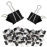 100pcs Bulldog Clips Small Bulldog Clips Black Stainless-Steel Clips Binder Clips Paper Clips Bull Dog Clips Stationary Clips Black Bulldog Clips Clamps Perfect Document and Paper Organizer Tool.