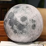OUKEYI 17cm Super Cute Sun Plush Soft Pillow, Soft and realistic Earth, Moon, Sun, stuffed plush toy for learning science, astronomy, space, blue planet, toy ﻿ (Grey Moon)