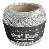 LINCATEX Gold Rush Metallic Decorative Thread 80 Metre Rolls 20 Colours (Silver)