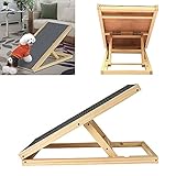 EFAN Dog Ramp Folding Pet Ramp Car Dog Ladder - Height Adjustable with Non-slip Carpet Safety Pets Ladder, Portable Solid Wooden Dog Ramp for travel (L70xW35cm, H30-40cm)
