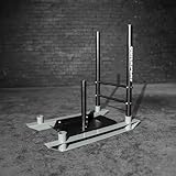 QUICKPLAY Weighted Push/Pull Sled - Heavy Duty Steel Strength & Conditioning Sled - Build Explosive Power, Speed & Agility - Folding, Compact Design - For 50mm Olympic Plates (Full Sled)