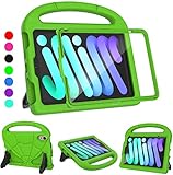 2024 Newest iPad Mini 7(A17 Pro)& iPad Mini 6 (A15) 2021Tablet Case for Kids (7th/6th Generation),Lightweight Shockproof Kid-Proof Cover Built-in Screen Protector with Handle Stand Tablet Case - Green