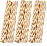 ZFYQ Bamboo Sushi Rolling Mat 3 Pcs, Natural Bamboo Roll for Maki Sushi, Beginner Sushi Making Kit