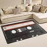 Use7 Old Cassette Tape Music Area Rug Rugs Non-Slip Floor Mat Doormats Living Room Bedroom 100 x 150 cm(3' x 5'ft)