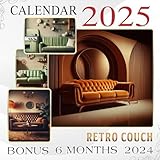 Retro Couch Caledar 2025: 18 Monthly January To December 2025, Including a Bonus of 6 Months in 2024, Organize with a Large-Sized Note Sections in Each Month.