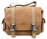 DURAGADGET Tan-Brown Canvas Carry Bag w/Customizable Compartment - Compatible with Fisher Price Code-a-Pillar Kids Toy