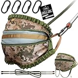 Camo Tree Saddle Hunting Kit -Heavy-Duty Hunting Saddle Kit Holds up to 300 Lbs,Adjustable Tree Climbing Saddle with 2 Climbing Bridge Rope and 25KN EN362 Ring,Deer Hunting Accessories for Men
