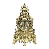 82103 Mantel Clock Solid Brass Gold French Style Pendule Baroque Clock Height 42 cm Green Ever Art Nouveau Antique Style Brass Table Clock