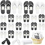 MSYU 24 Pairs Flip Flops for Wedding Guest, Slippers Hotel Guest Spa Slippers Wedding Party Favors Flip Flops with Size Cards & Drawstring Bags for Spa, Pool Party, 4 Sizes