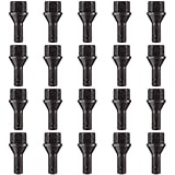 Ellis Excellence Set of 20 Alloy Wheel Bolts, M12 x 1.5, Tapered Seat, 26mm Thread, Compatible With Pre 2012 BMW Cars (Black)