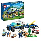 LEGO 60369 City Mobile Police Dog Training Set, SUV Toy Car with Trailer, Obstacle Course and Puppy Figures, Animal Playset for Boys and Girls Aged 5 Plus