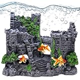 Fahibin Aquarium Medieval Castle Decorations, Fish Tank Decorations, Aquarium Castle Ornaments, Realistic Details Aquarium Accessories for Fish And Shrim 17 X 14 X 7cm