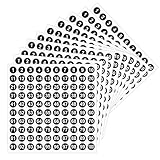 LICQIC 10 Sheets Small Self Adhesive Number Stickers, 1 to 100 Sticky Round Number Labels for Sorting, Organizing, Storage Boxes, Lockers, Office&School Supplies, 10 mm