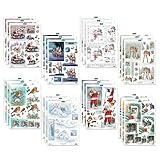 Katy Sue Christmas Selection Die-Cut Decoupage Pack. Contains 24 Pre-Cut Die Cut Decoupage Paper Sheets for Christmas Card Making Supplies. 3 Copies Each of 8 Different Designs