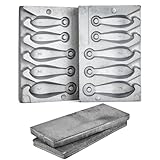 MOPHOEXII Bank Sinker Mold with 2.1 LB Lead Sheet,Fishing Weight Molds with 5 Mold Cavities,1oz, 2oz, 3oz,Without Handle