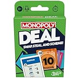 Monopoly Hasbro Gaming Deal Strategy Card Game for 8+ Year Old Kids, for 2-5 Players, Family Games for Children and Adults