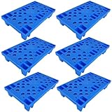 Plastic Pallet, 6pcs Lightweight Nestable Blue Polyethylene Pallets, Mini Moisture-Proof Floor Pallet, for Restaurant Kitchens Shops Supermarket Basement Storage Warehouse L 19.6" x W 11.8"x H 3.9"