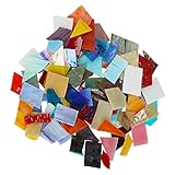Belle Vous Mosaic Mixed Coloured Tiles (800g/1.76lbs) - Approximately 50-60 Pieces - Various Sizes and Shapes - Assorted Stained Glass Tiles for Handmade DIY Art/Crafts and Home Decoration