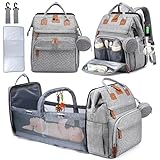 GO-BABY Baby changing bag & Mummy Shoulder Bag, Baby Diaper Backpack with Portable Changing Mat, Pacifier Holder and Stroller Straps Multi-Functional Travel Bag for Boys & Girls