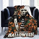 YINGD HalloWeen MicHael MyErs UltraSoft Warm Micro Fleece Throw Blanket Sherpa Plush Fleece Wearable Throw Blankets for Bed Couch Living Room