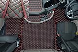 TRUCK ECO LEATHER FLOOR MATS -BLACK- Red FIT DAF XG+ [ FOLDING PASSENGER SEAT]